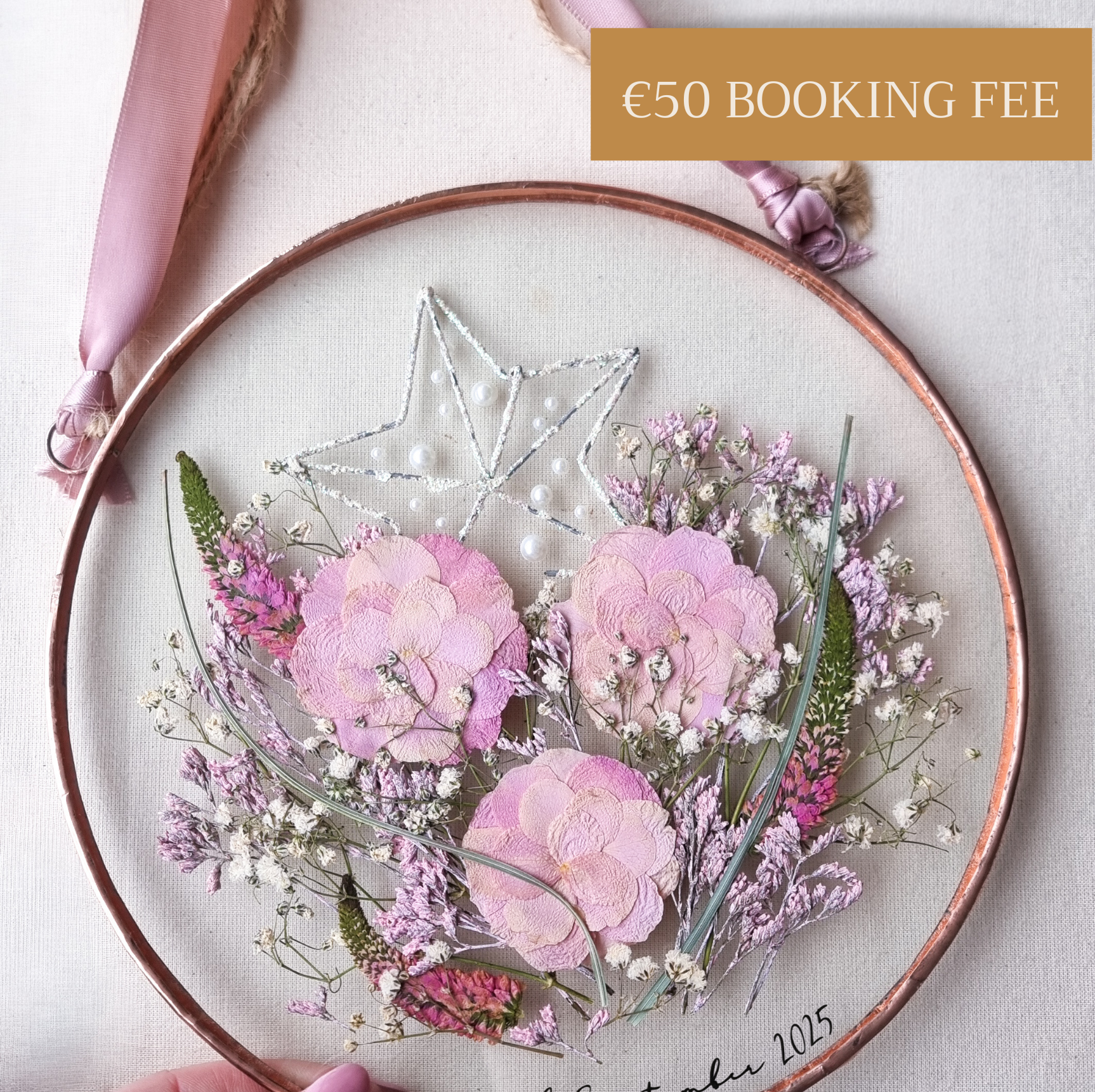 The Mabel wedding flower girl keepsake preservation. Preserve and create a unique keepsake with the flower girl posy or wand.